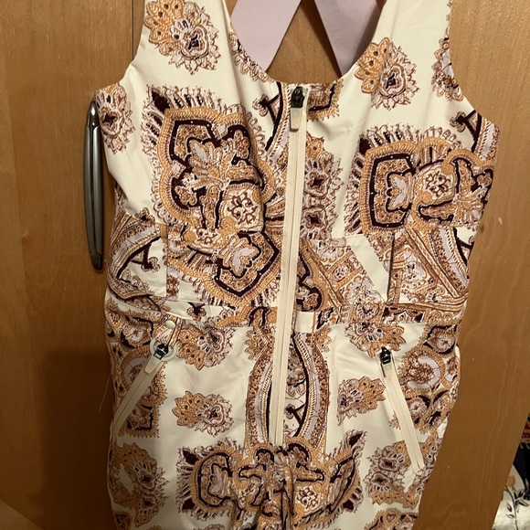 NWT FP Movement Alpine Glow Printed Snow Bib / Brushed Sail Paisley - Picture 3 of 7